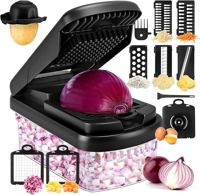 Yusshn Vegetable Chopper,12-in-1 Multifunctional Food