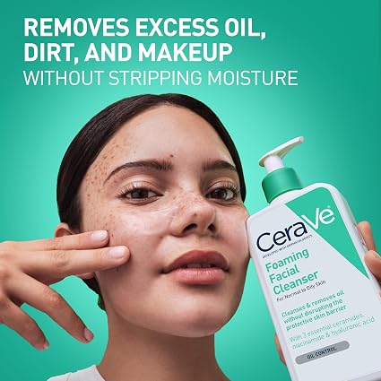 CeraVe Foaming Facial Cleanse Daily Face Wash for Oily Skin