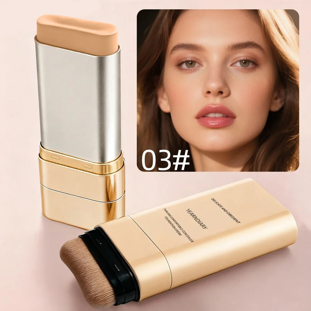 Skin Tint Foundation Stick with Brush Multi Use Matte Waterproof