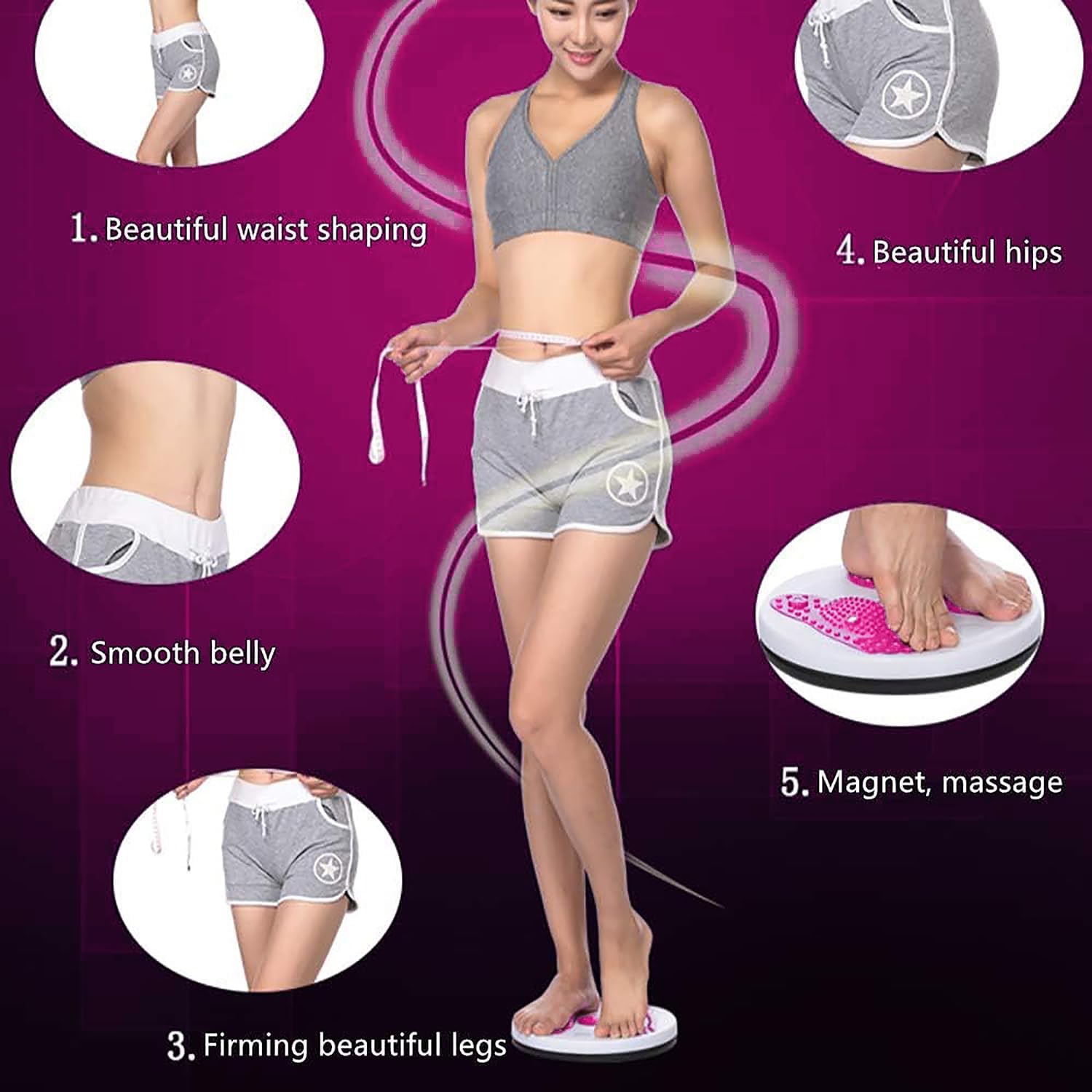 Yoga Twister Plate Twist Board with Resistance Rope Slimming Legs Fitness Equipmen Waist Wriggle Plate Balance Foot Massager