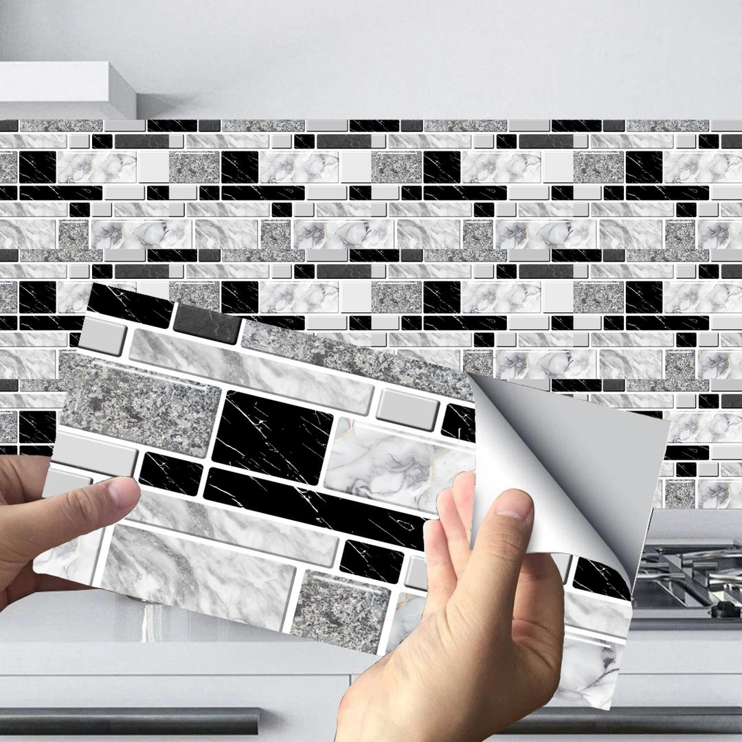 Modern 3D Marble Wall Stickers 50 Pcs
