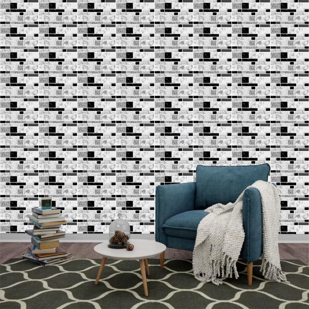 Modern 3D Marble Wall Stickers 50 Pcs