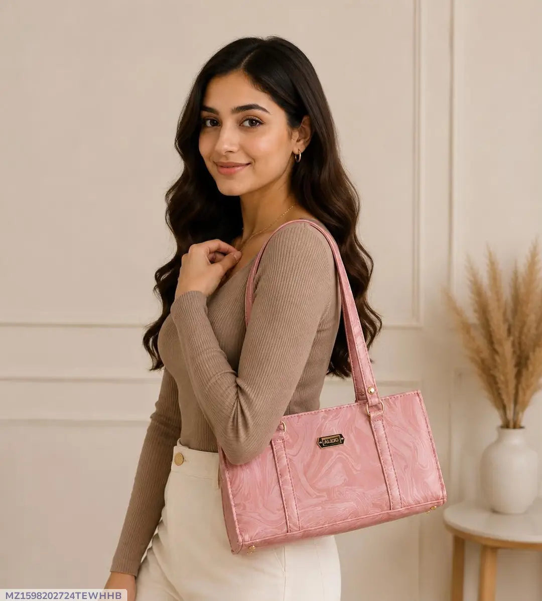 Women's Leather Plain Shoulder Bag