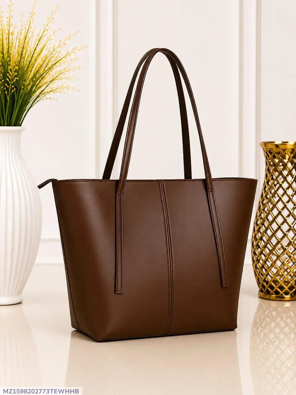 Women's Leather Plain Shoulder Bag