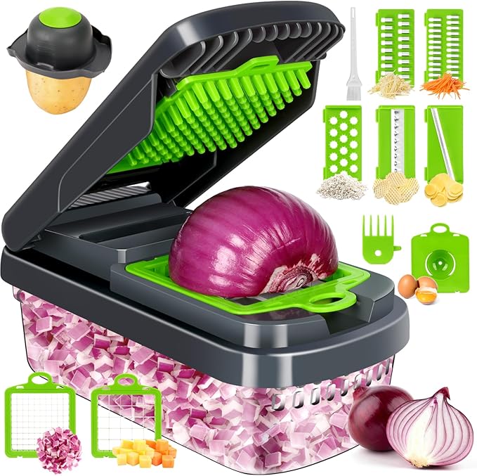 Yusshn Vegetable Chopper,12-in-1 Multifunctional Food