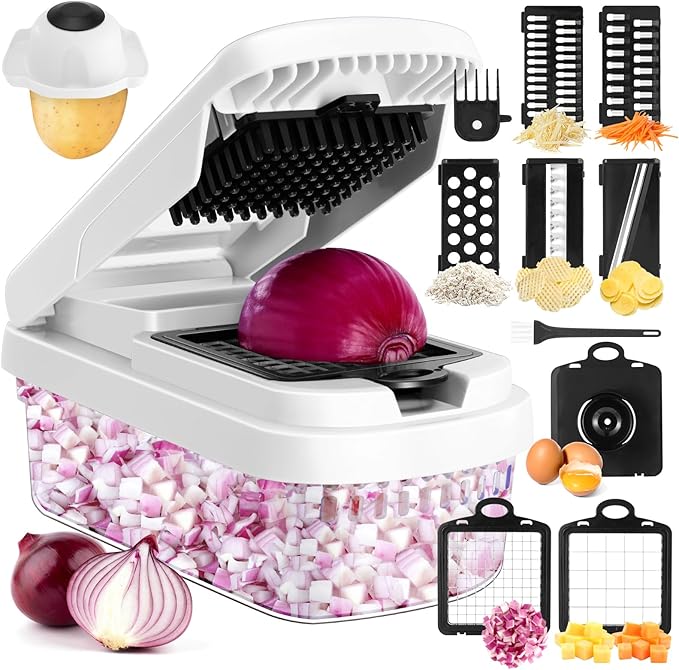 Yusshn Vegetable Chopper,12-in-1 Multifunctional Food