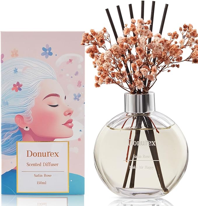 Flower Reed Diffuser Set 5.07oz Satin Rose Scent