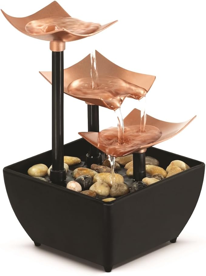 Homedics Tabletop Water Fountain, 3 Tier Indoor Waterfall Fountain