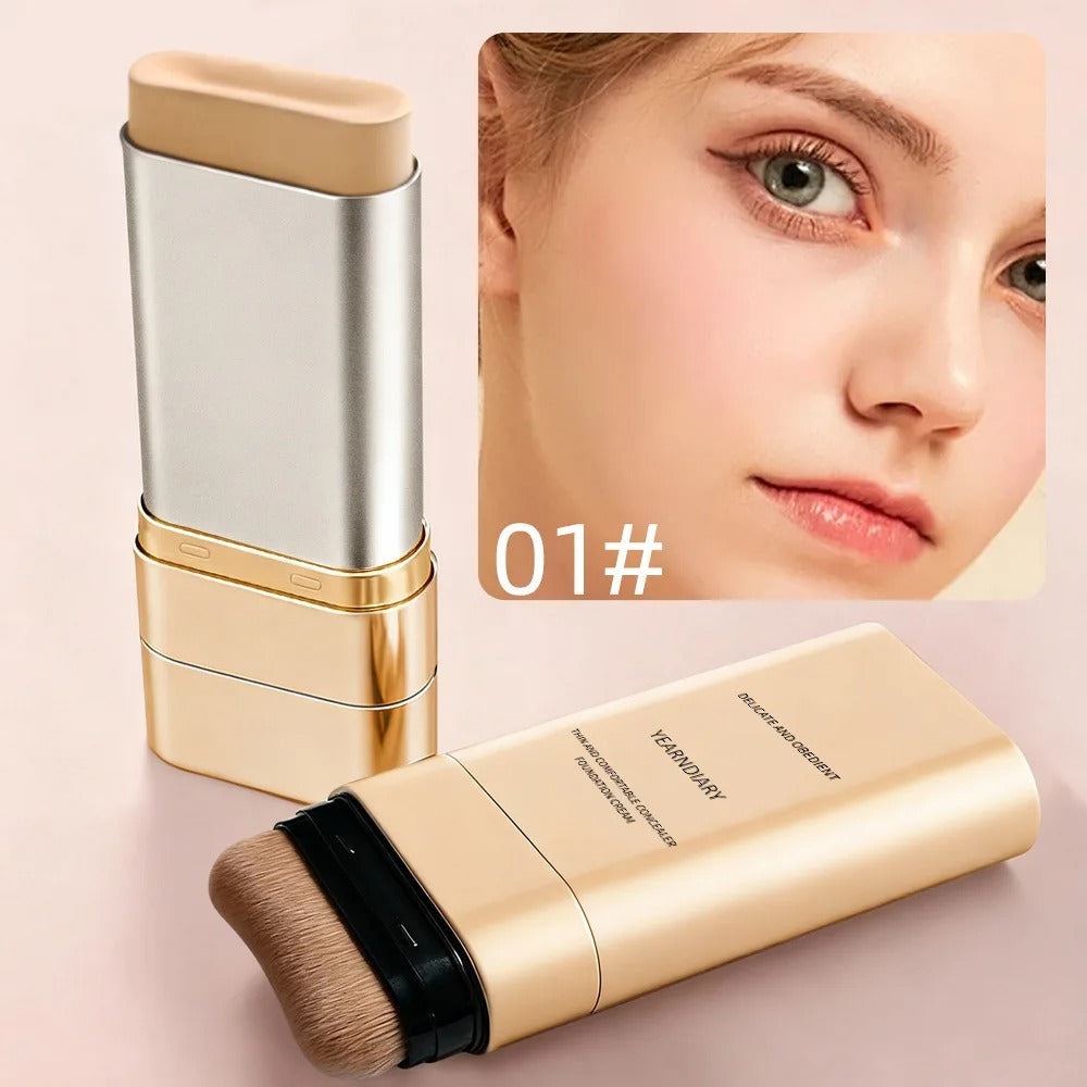 Skin Tint Foundation Stick with Brush Multi Use Matte Waterproof