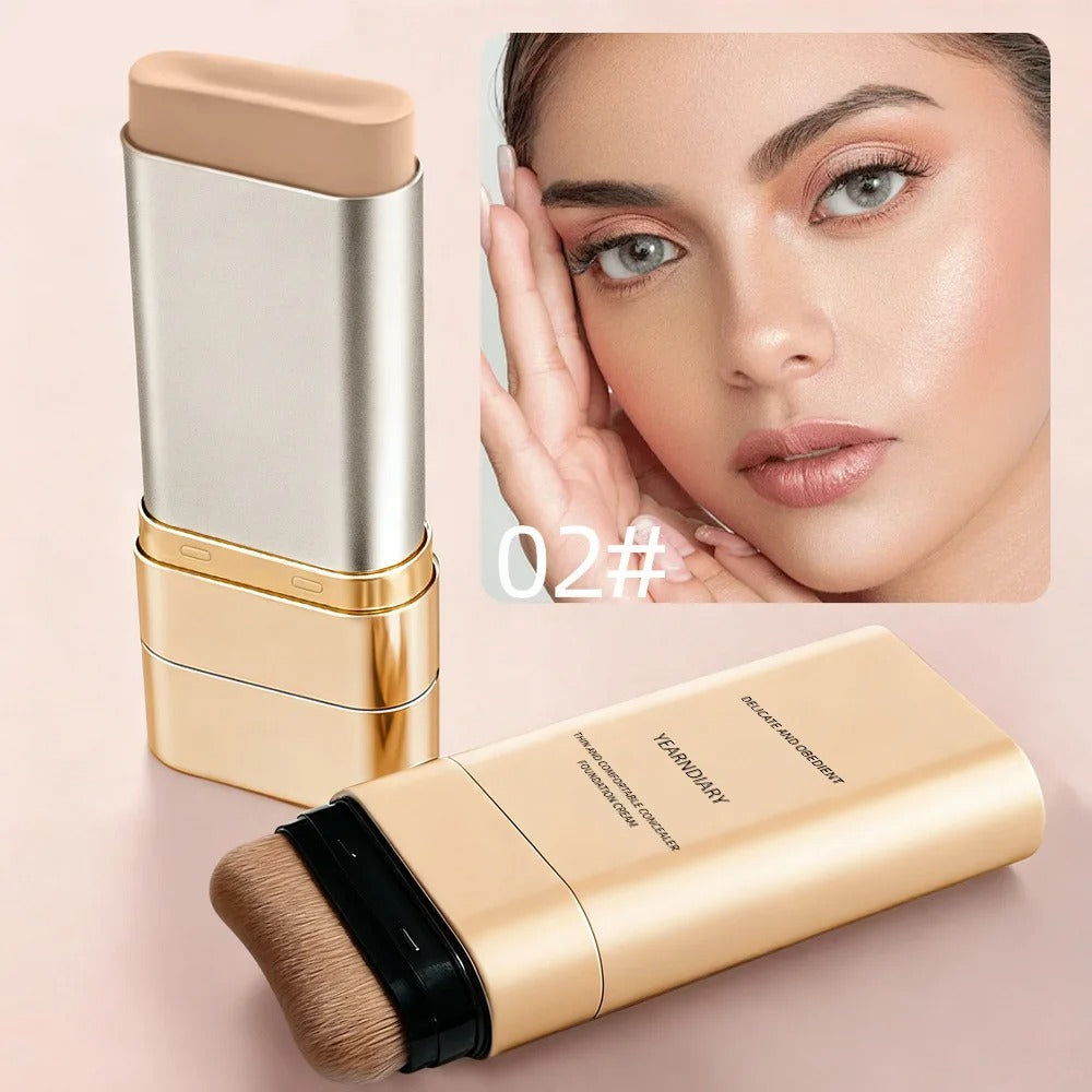 Skin Tint Foundation Stick with Brush Multi Use Matte Waterproof