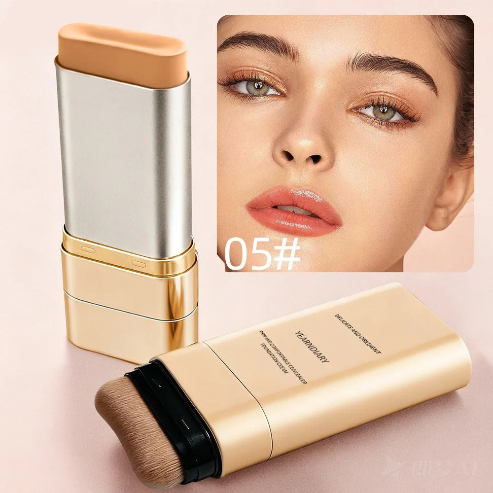 Skin Tint Foundation Stick with Brush Multi Use Matte Waterproof
